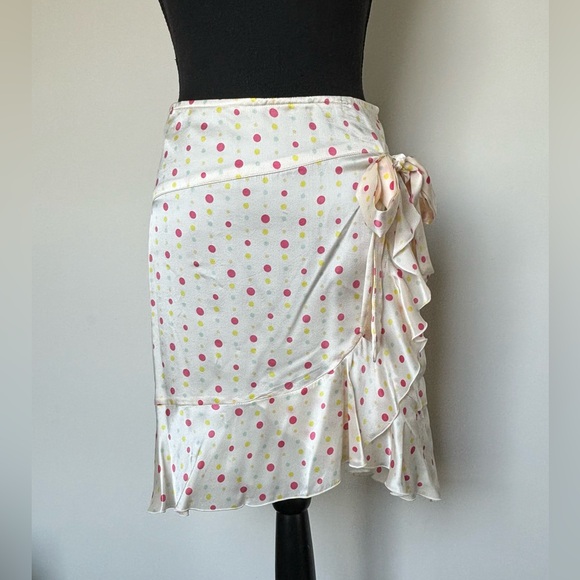 NEW RARE FINDS VINTAGE TOUPY FRANCE SILK WOMENS ASYMMETRICAL SKIRT S 42 - Picture 12 of 14